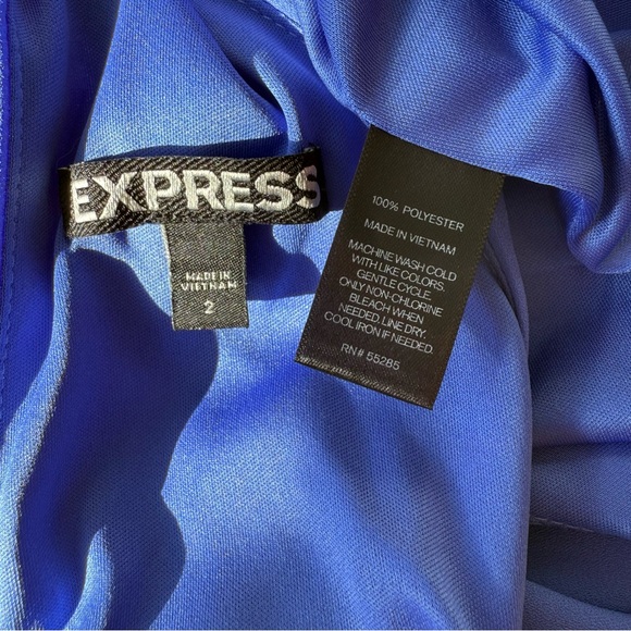 Express Periwinkle Fit and Flare Halter Dress - Picture 4 of 4